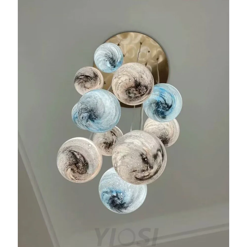 Nordic Planet Creative Long Pendant Chandelier For Staircase/Foyer/High-Ceiling Hallway Chandeliers