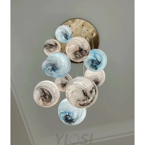 Nordic Planet Creative Long Pendant Chandelier For Staircase/Foyer/High-Ceiling Hallway Chandeliers