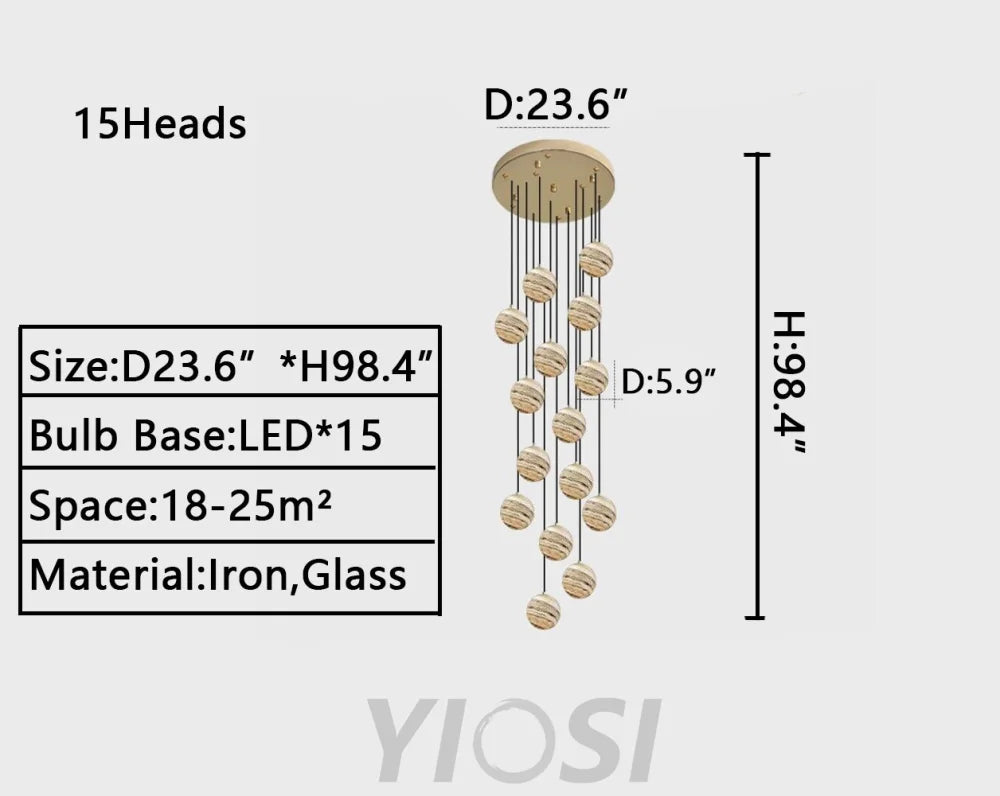 D23.6"*H98.4" chandelier,chandeliers,sky,star,stairs,staircase,spiral staircase,long,extra large,large,huge,big,oversize