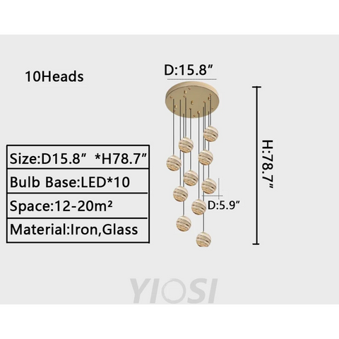 D15.8"*H78.7" chandelier,chandeliers,sky,star,stairs,staircase,spiral staircase,long,extra large,large,huge,big,oversize