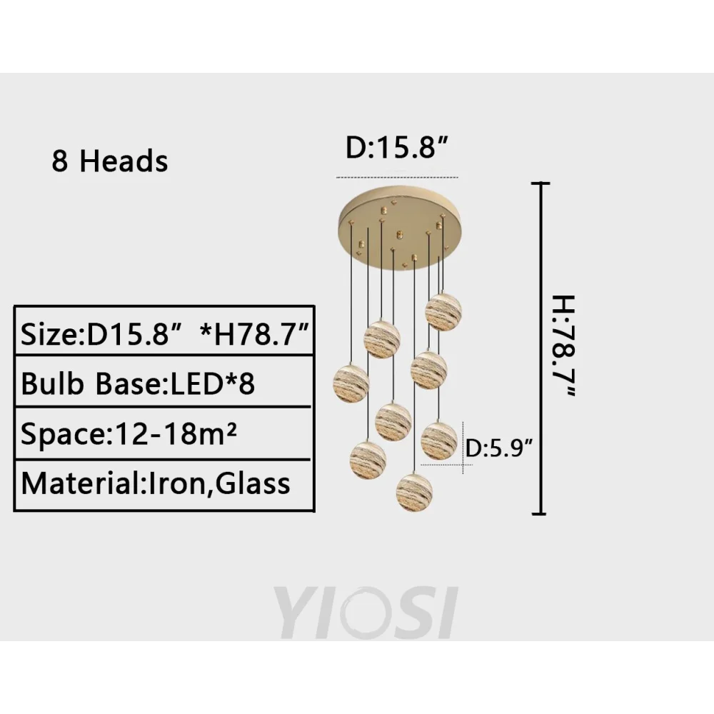 D15.8"*H78.7" chandelier,chandeliers,sky,star,stairs,staircase,spiral staircase,long,extra large,large,huge,big,oversize