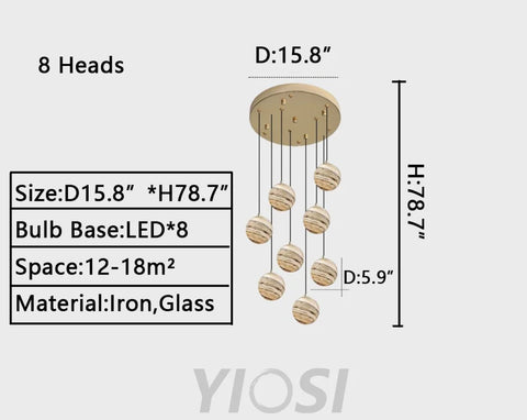 D15.8"*H78.7" chandelier,chandeliers,sky,star,stairs,staircase,spiral staircase,long,extra large,large,huge,big,oversize