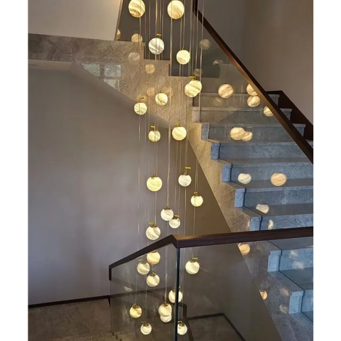Nordic Planet Creative Long Pendant Chandelier For Staircase/Foyer/High-Ceiling Hallway Chandeliers