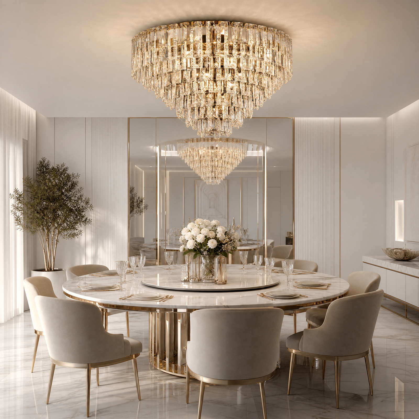 Notturno Crystal Flush Pendant Light