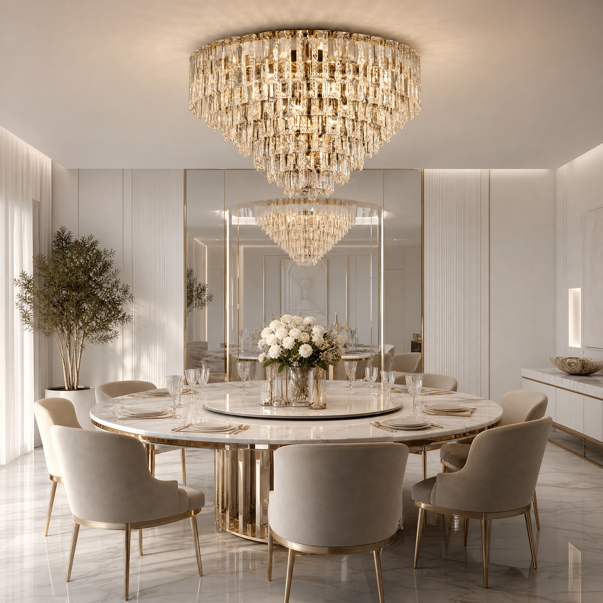Notturno Crystal Flush Pendant Light