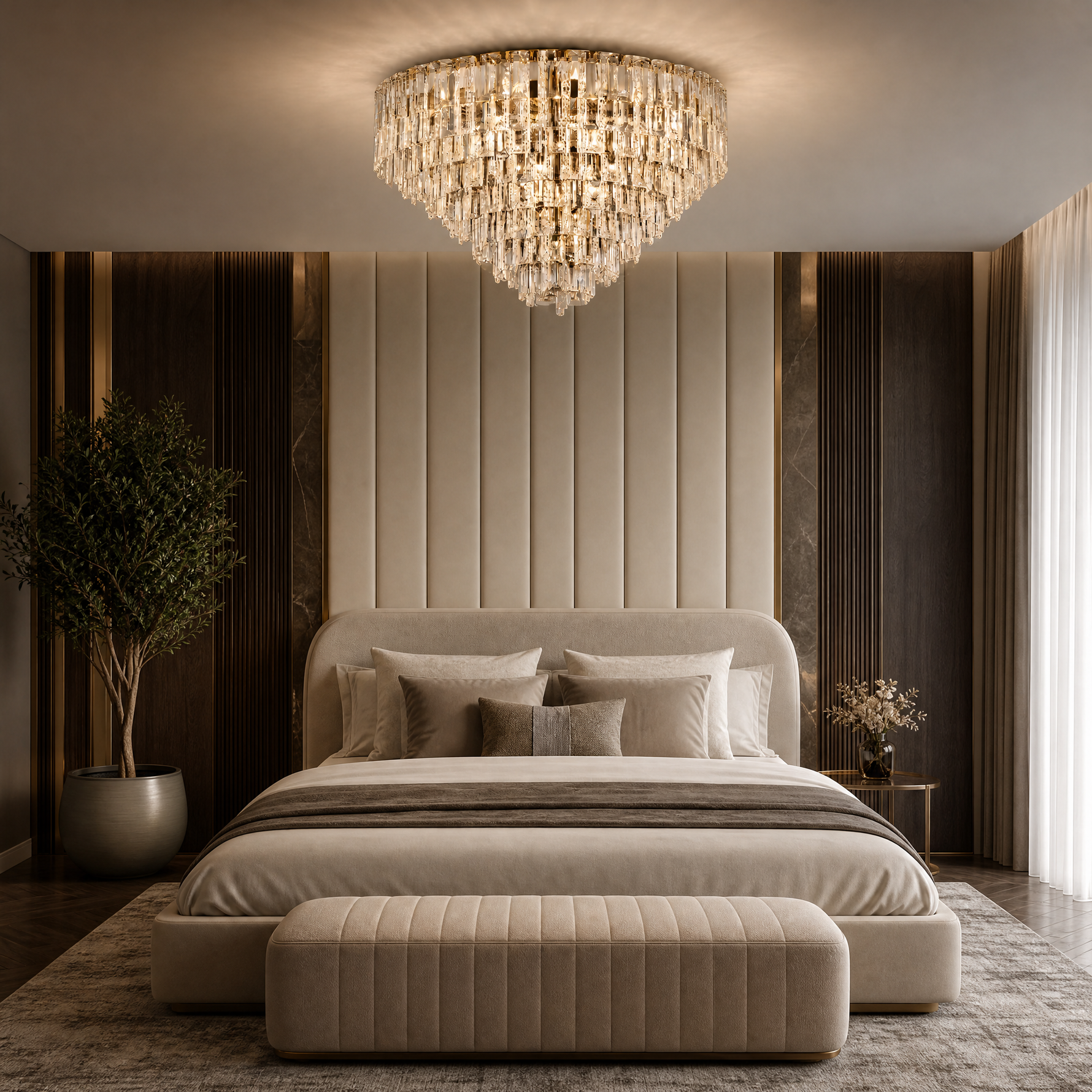 Notturno Crystal Flush Pendant Light