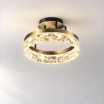 Ocean Star Modern Crystal Flush Mount Ceiling Light – lights on
