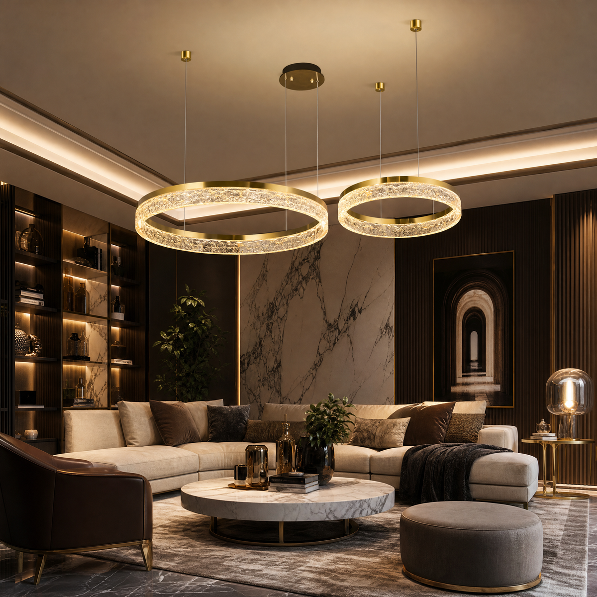 Ocean Star Modern Multi-Tier Cluster Chandelier - scene