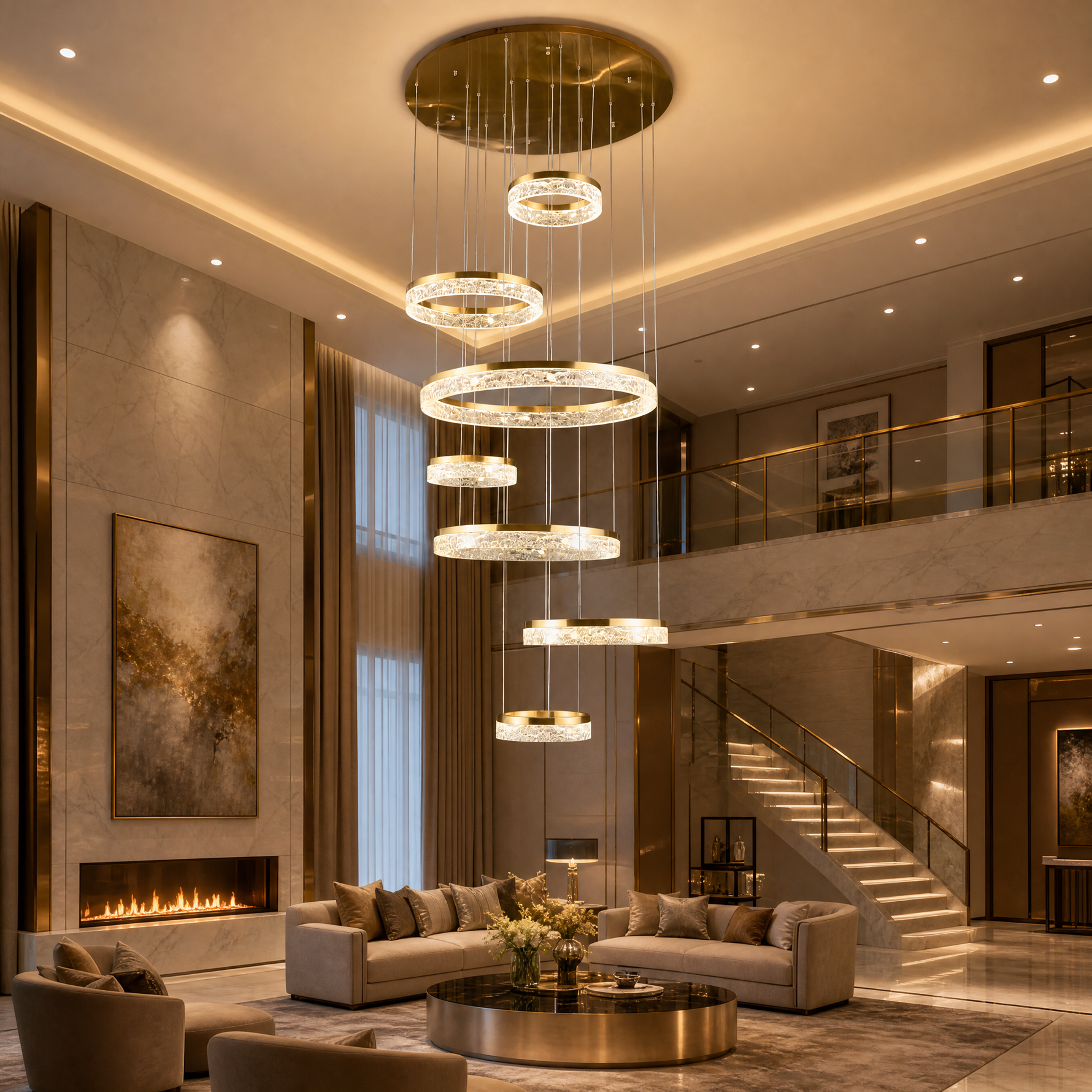 Ocean Star Modern Multi-Tier Cluster Chandelier - scene
