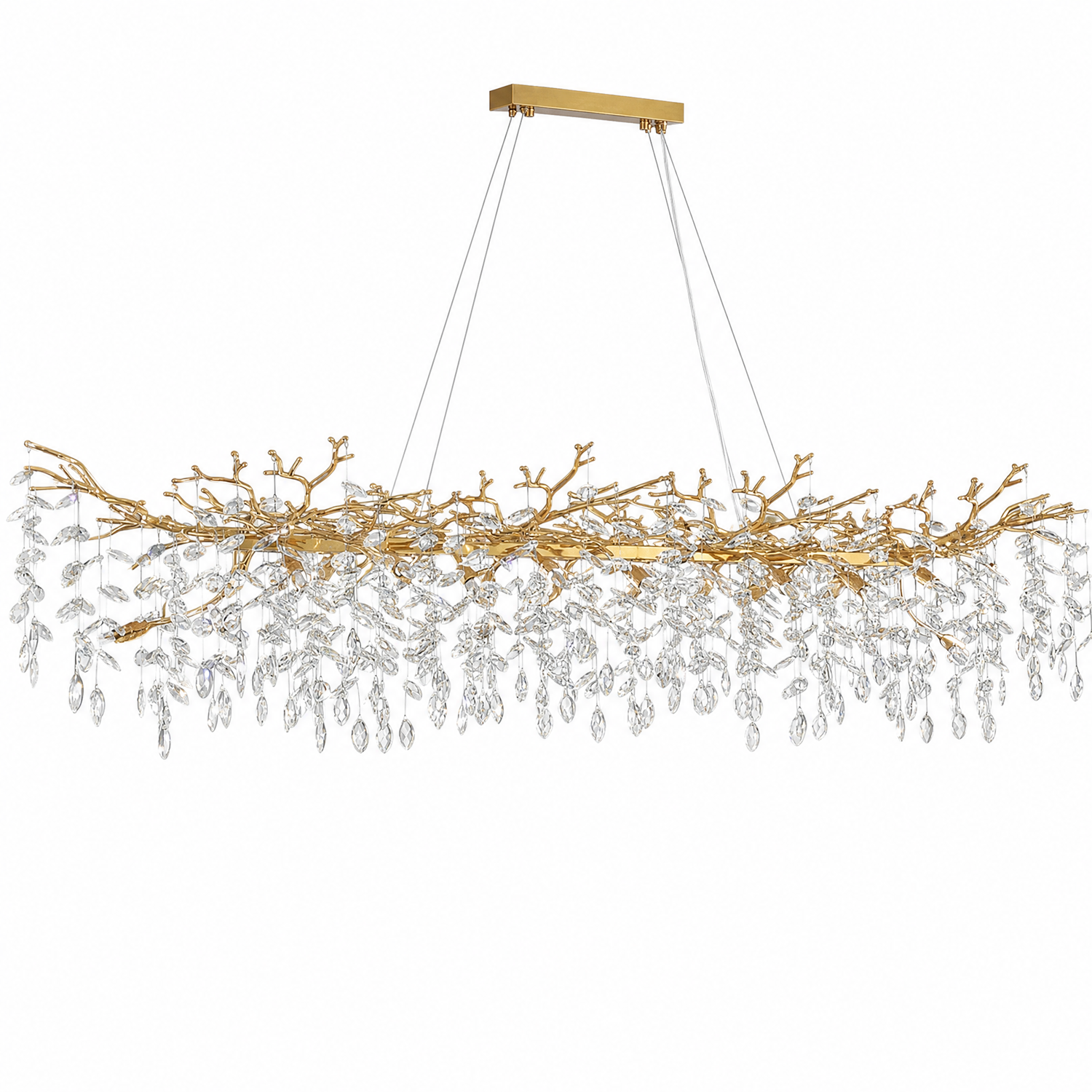Octagonal Bead Branch Staircase Light - Gold 760