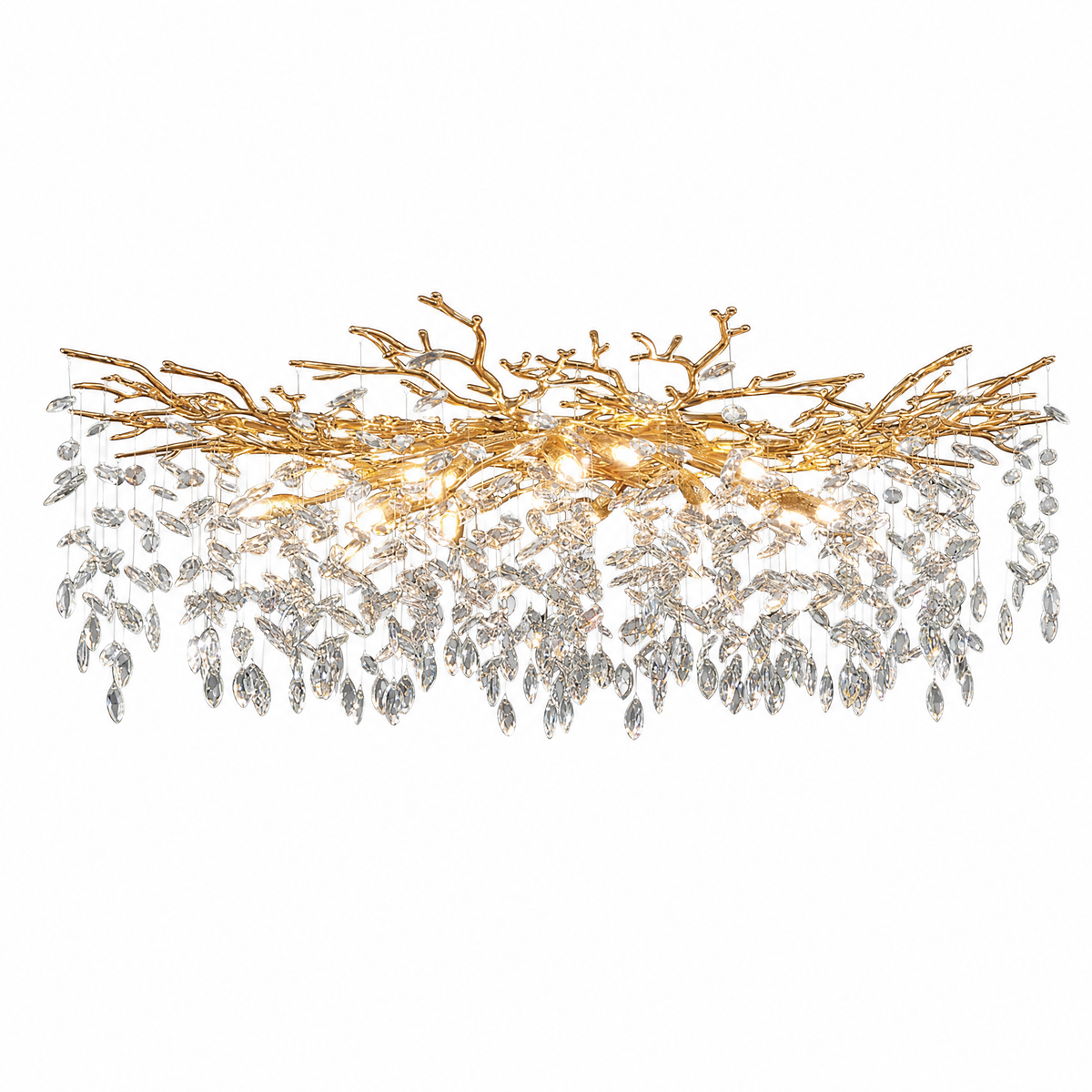Octagonal Bead Pendant Light 1500 - Gold