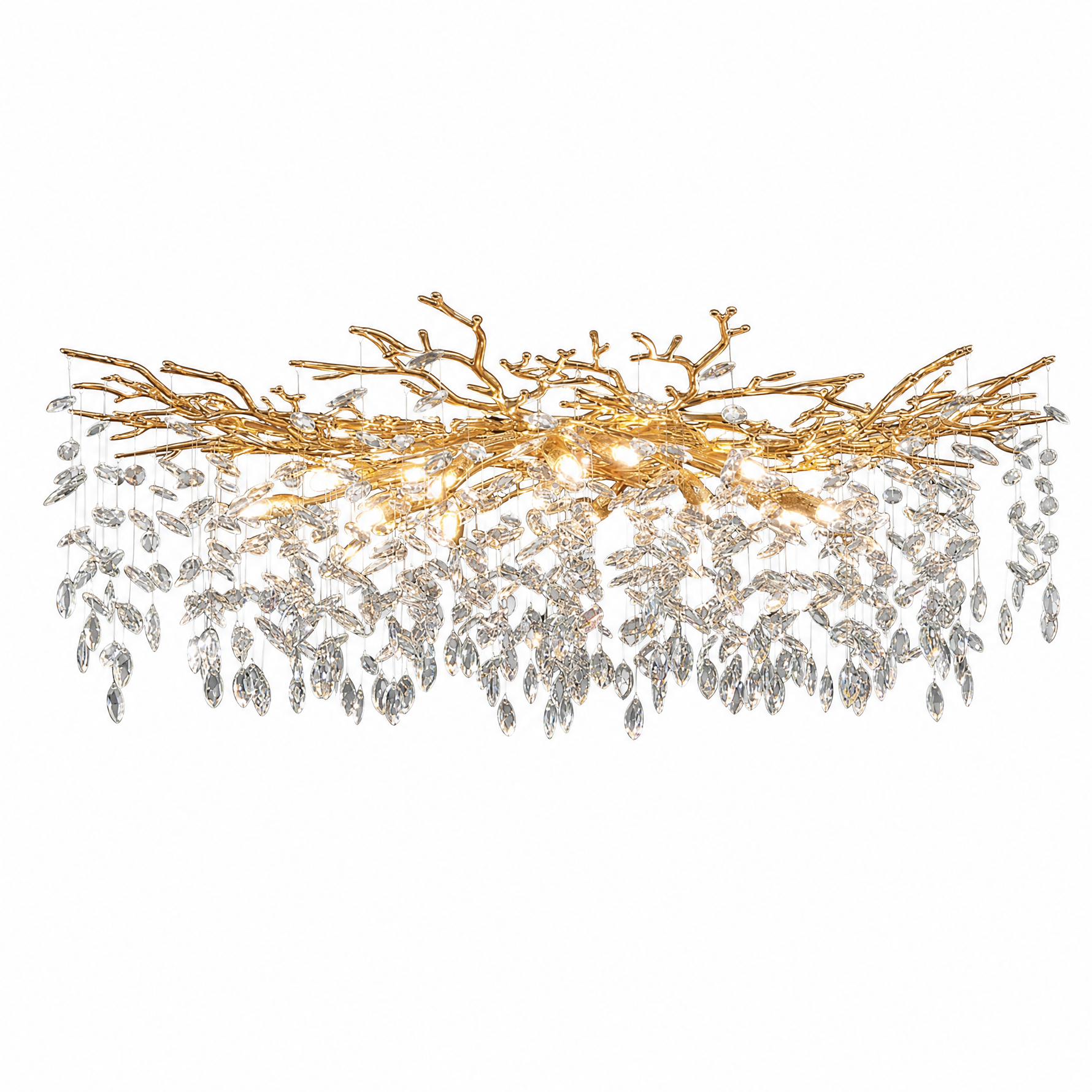 Octagonal Bead Pendant Light 1500 - Gold