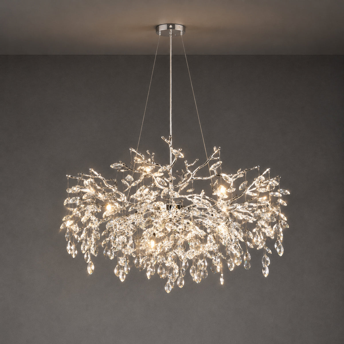 Odalys Organic Modern Modern Chandelier Crystal 30" D