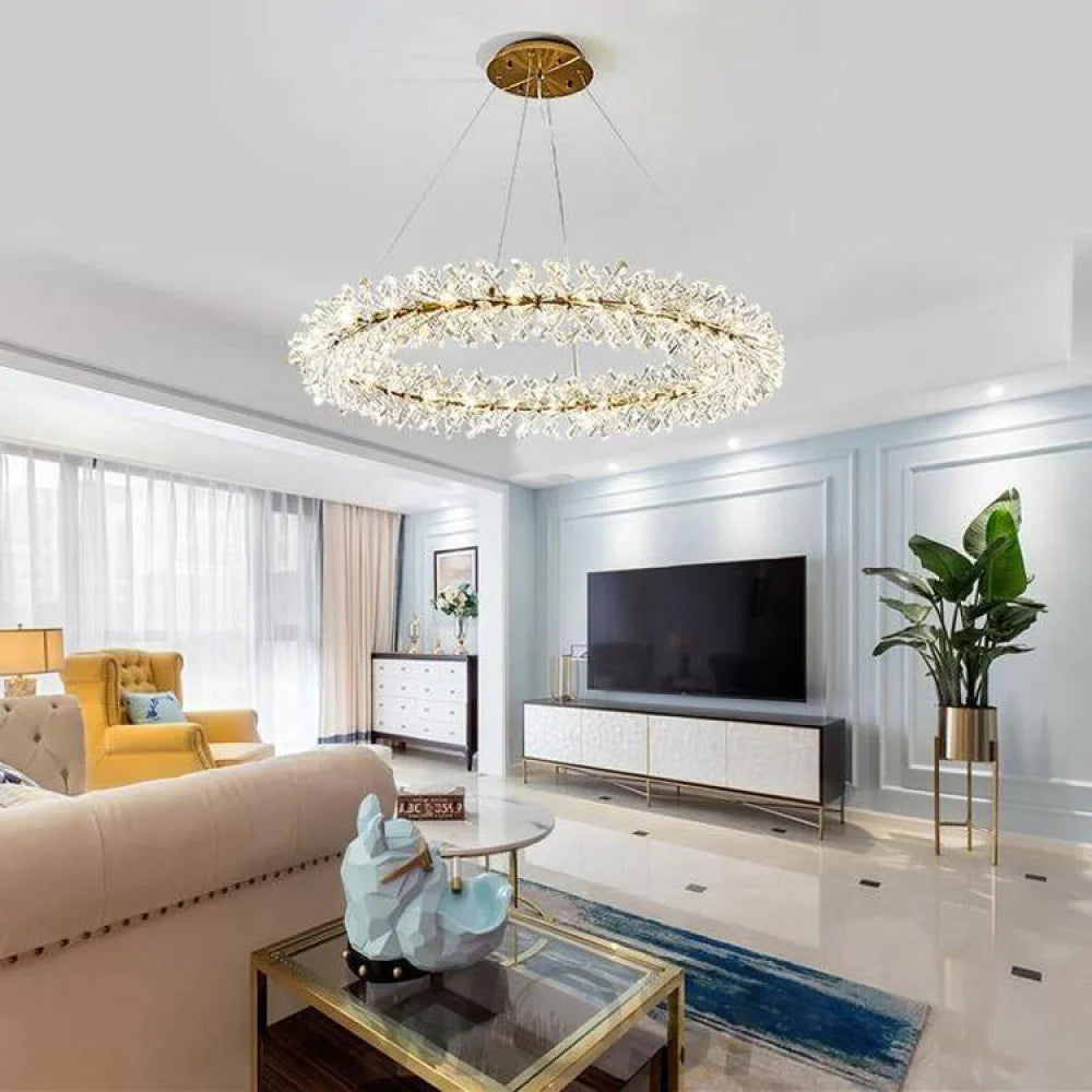 chandelier in living room