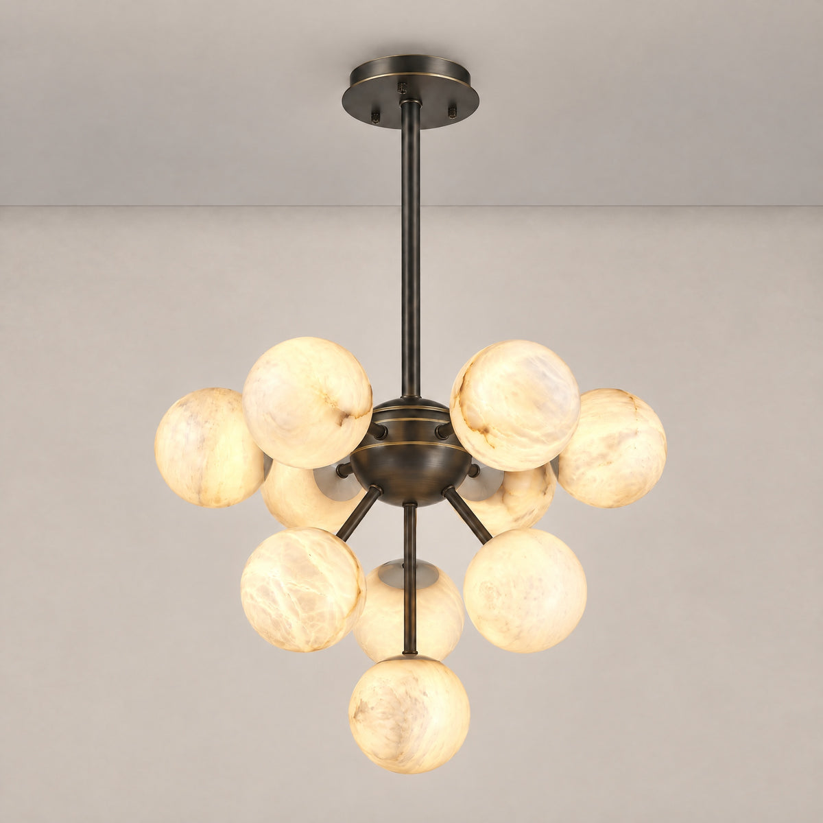 Orb Cluster Alabaster Pendant Light