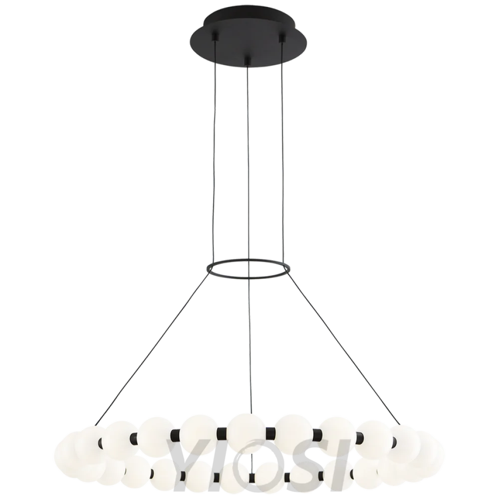 Orbet Modern Round Glass Chandelier 26’’ 30’’ For Living Room Dining