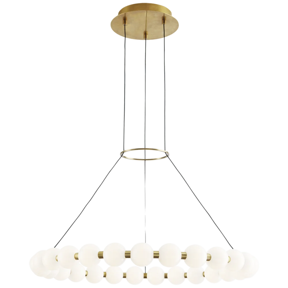 Orbet Modern Round Glass Chandelier 26’’ 30’’ For Living Room Dining Large / Brass