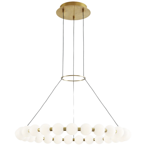 Orbet Modern Round Glass Chandelier 26’’ 30’’ For Living Room Dining Large / Brass