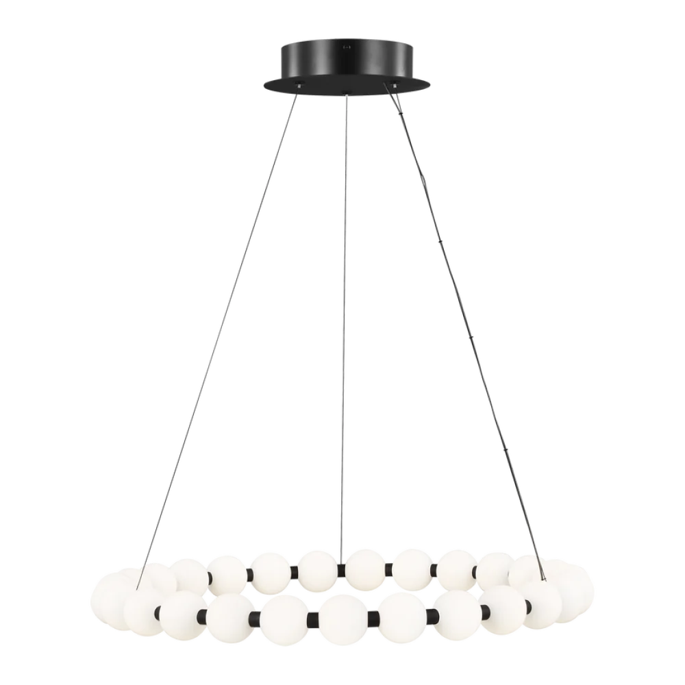 Orbet Modern Round Glass Chandelier 26’’ 30’’ For Living Room Dining Small / Brass