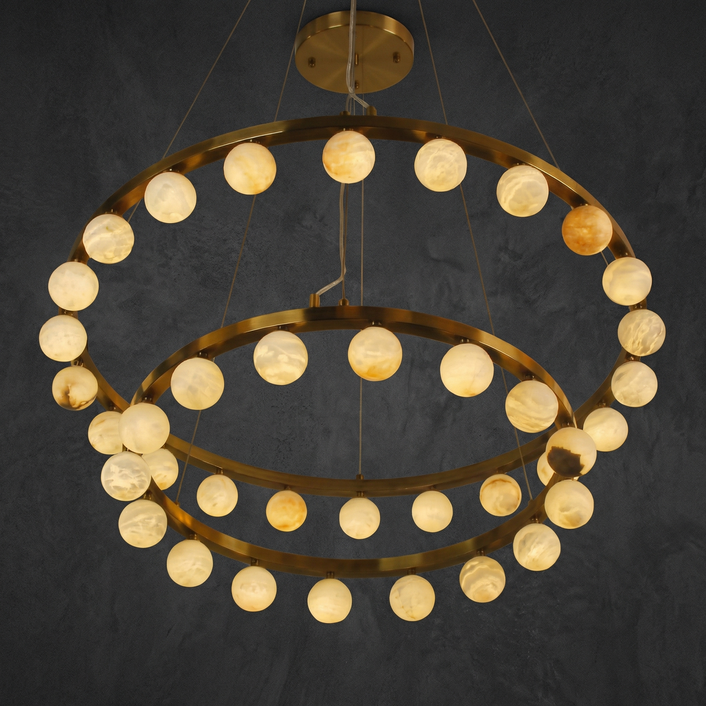 Yiosi Orbita Double Ring Beads Chandelier - Image 1