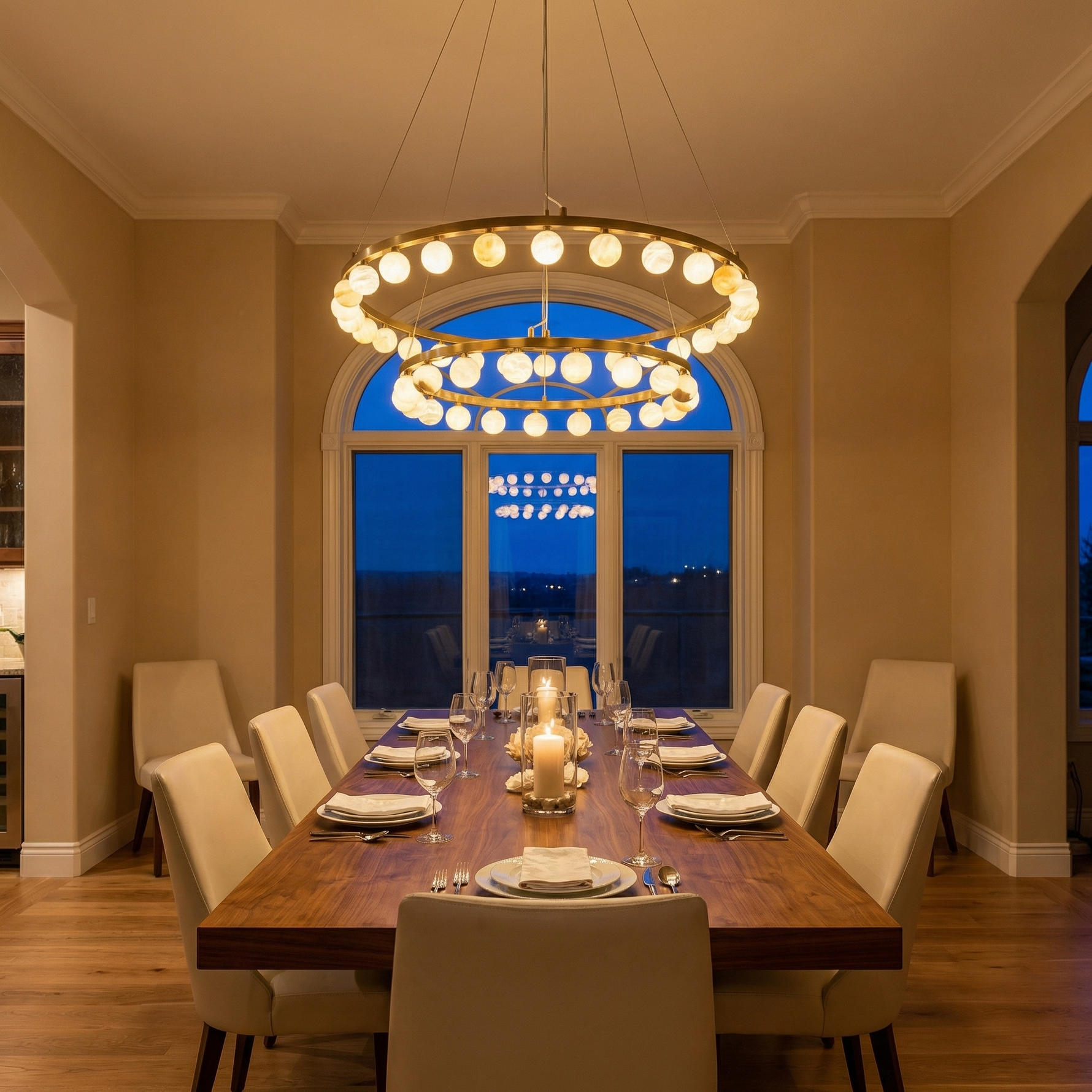 Yiosi Orbita Double Ring Beads Chandelier - Image 4