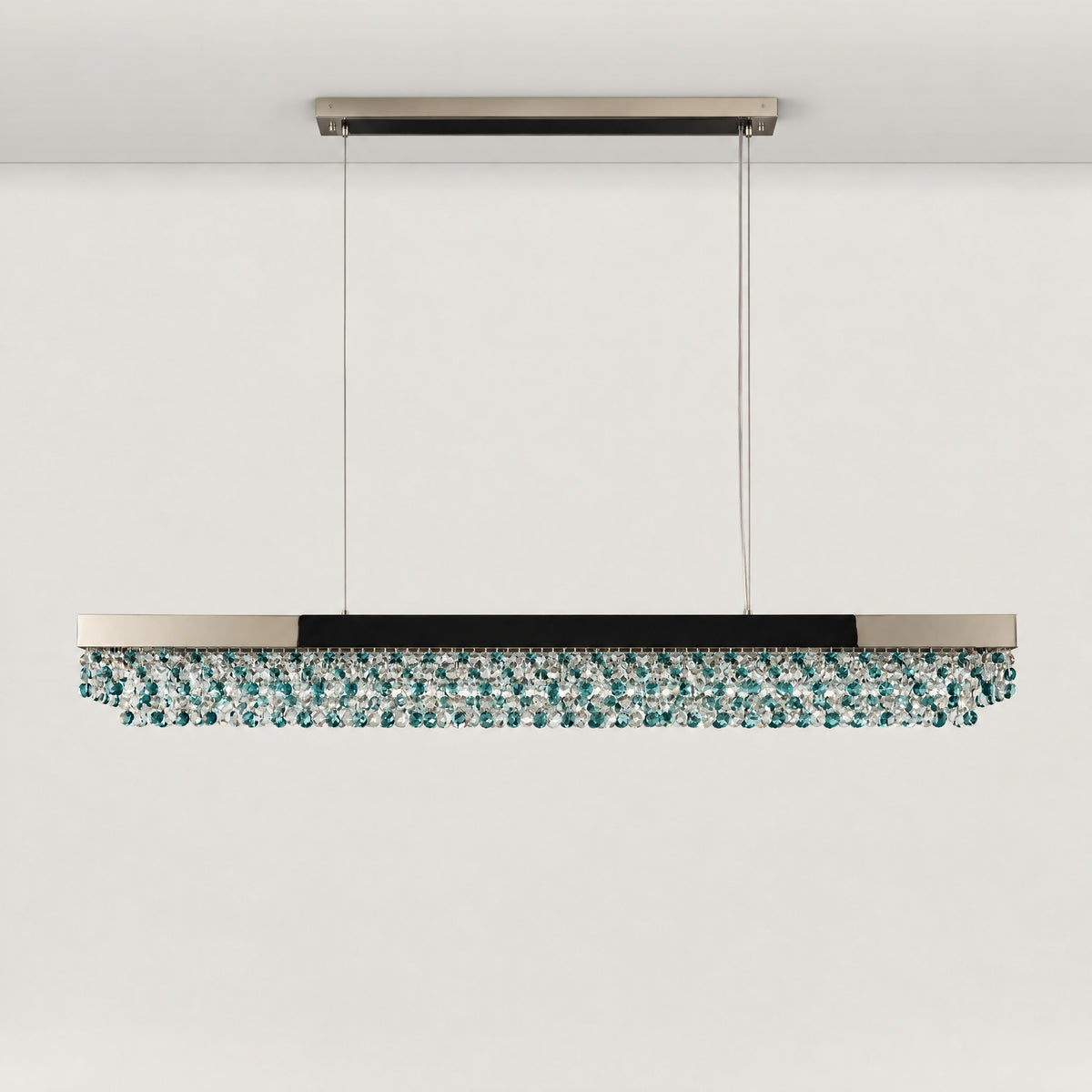Orion Linear Crystal Chandelier – lights off