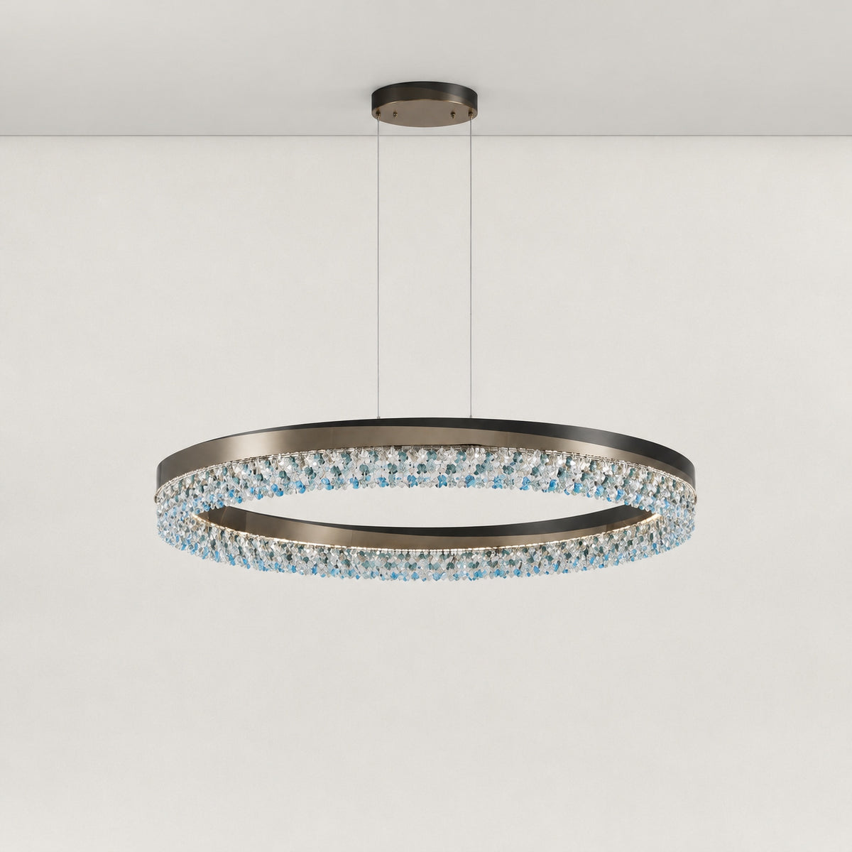 Orion Ring Crystal Chandelier – lights off