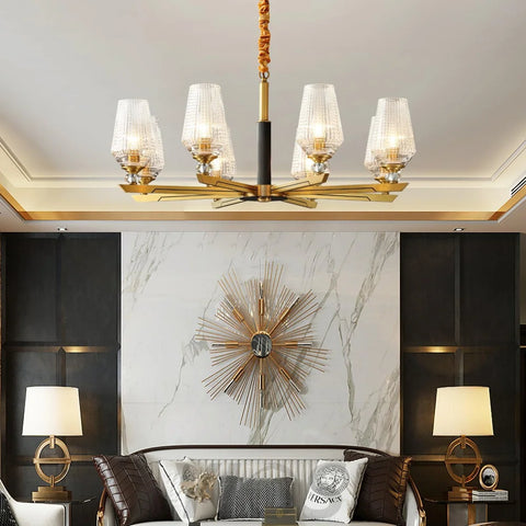 Orrefors Brass Chandelier Φ 25.2″ - Lucency-1-Yiosilamp