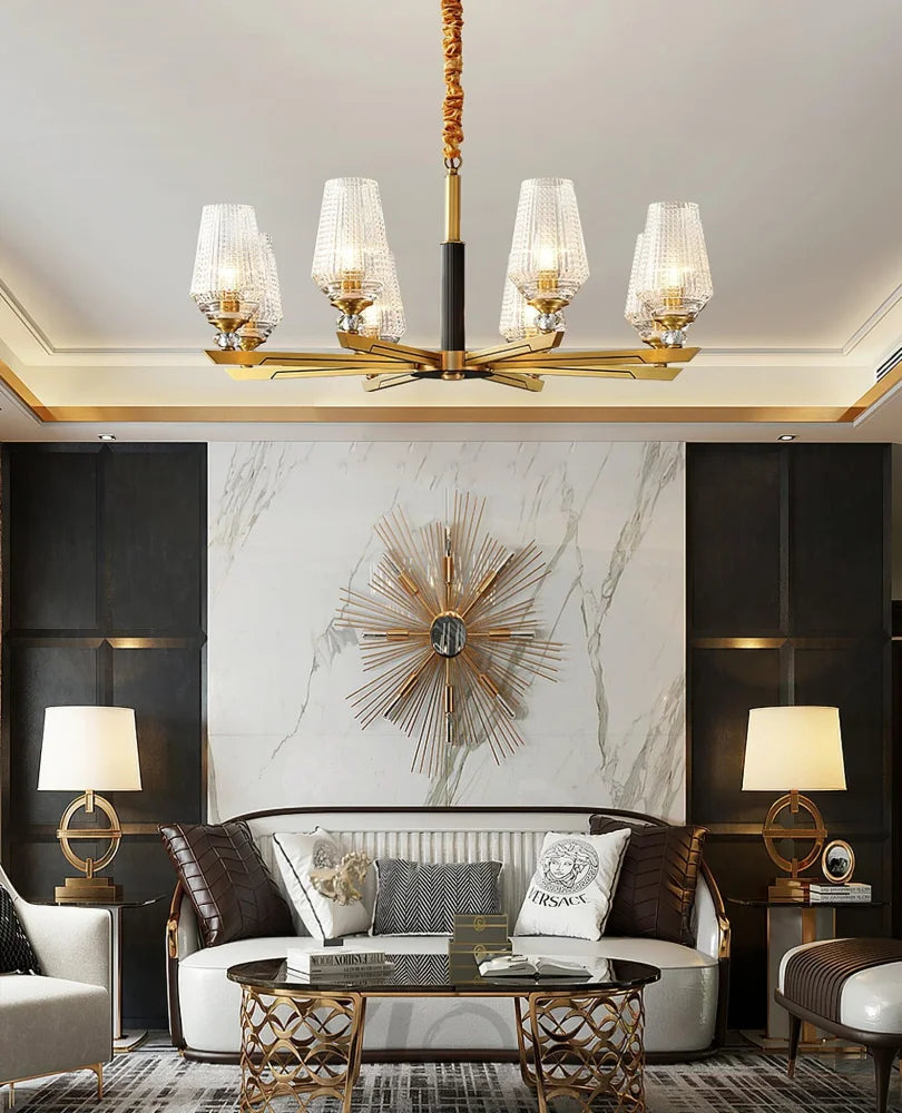 Orrefors Brass Chandelier Φ 25.2″ - Lucency-1-Yiosilamp
