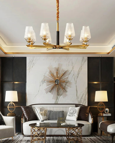 Orrefors Brass Chandelier Φ 25.2″ - Lucency-1-Yiosilamp