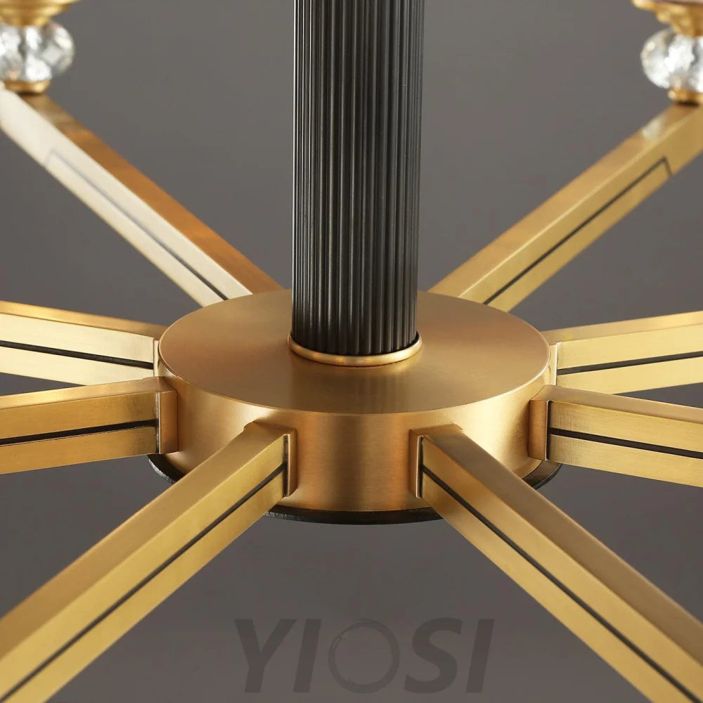 Orrefors Brass Chandelier Φ 25.2″ - Lucency-1-Yiosilamp