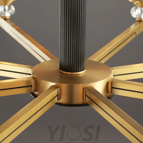 Orrefors Brass Chandelier Φ 25.2″ - Lucency-1-Yiosilamp