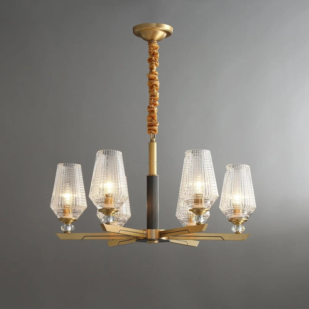 Orrefors Brass Chandelier Φ 25.2″ - Lucency-1-Yiosilamp