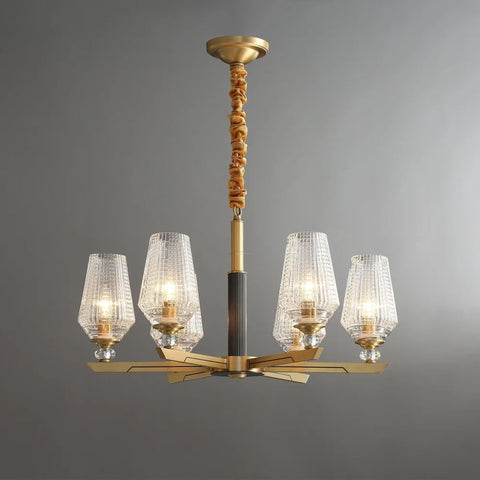 Orrefors Brass Chandelier Φ 25.2″ - Lucency-1-Yiosilamp