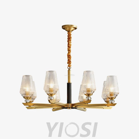 Orrefors Brass Chandelier Φ 25.2″ - Lucency-1-Yiosilamp