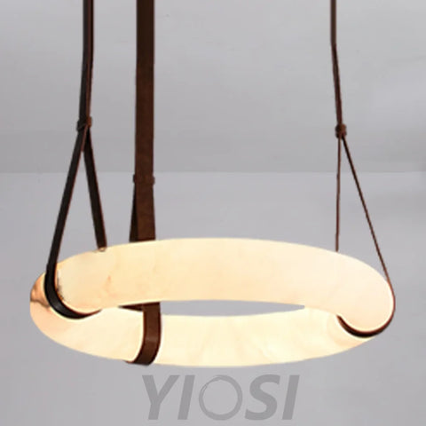 Oslo L1P Alabaster Halo Ring Pendant Chandelier