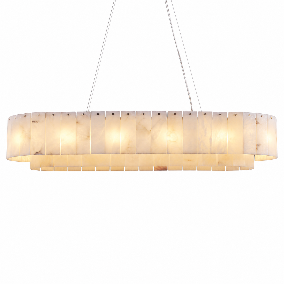 39" Modern Spanish Alabaster Rectangular Chandelier
