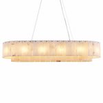 39" Modern Spanish Alabaster Rectangular Chandelier