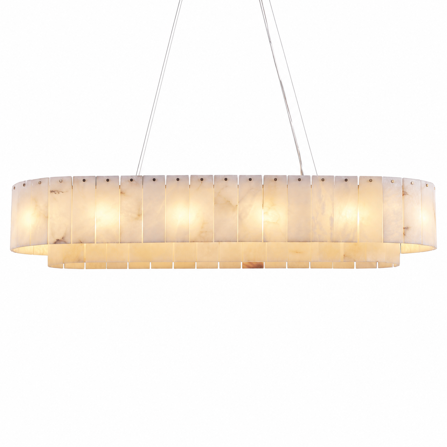 39" Modern Spanish Alabaster Rectangular Chandelier