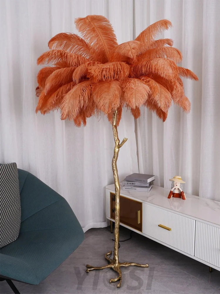 Ostrich Feather Floor Lamp - Feather-1-Yiosilamp