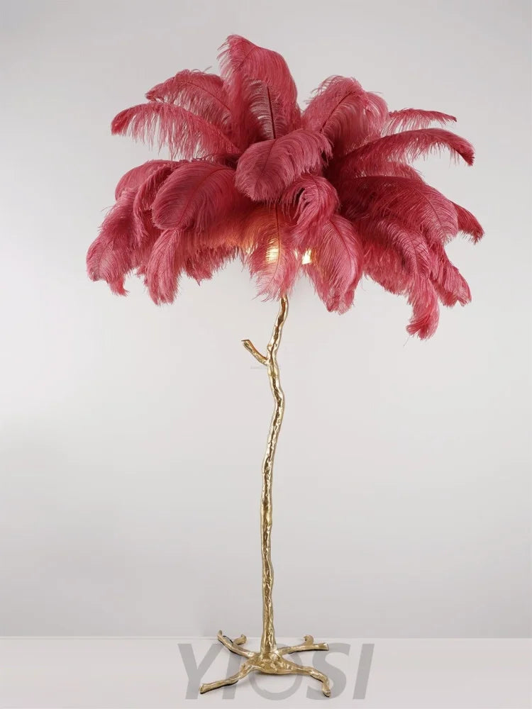 Ostrich Feather Floor Lamp - Feather-1-Yiosilamp