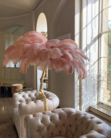 Ostrich Feather Floor Lamp - Feather-1-Yiosilamp