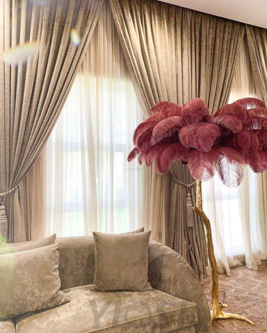 Ostrich Feather Floor Lamp - Feather-1-Yiosilamp