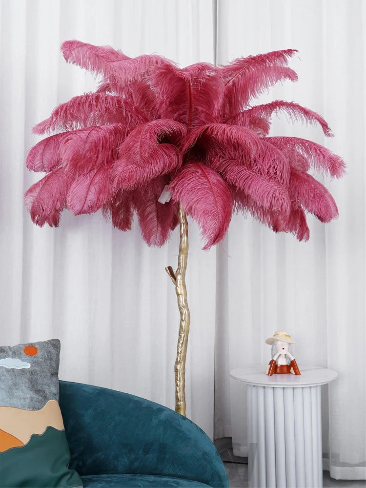 Ostrich Feather Floor Lamp - Feather-1-Yiosilamp