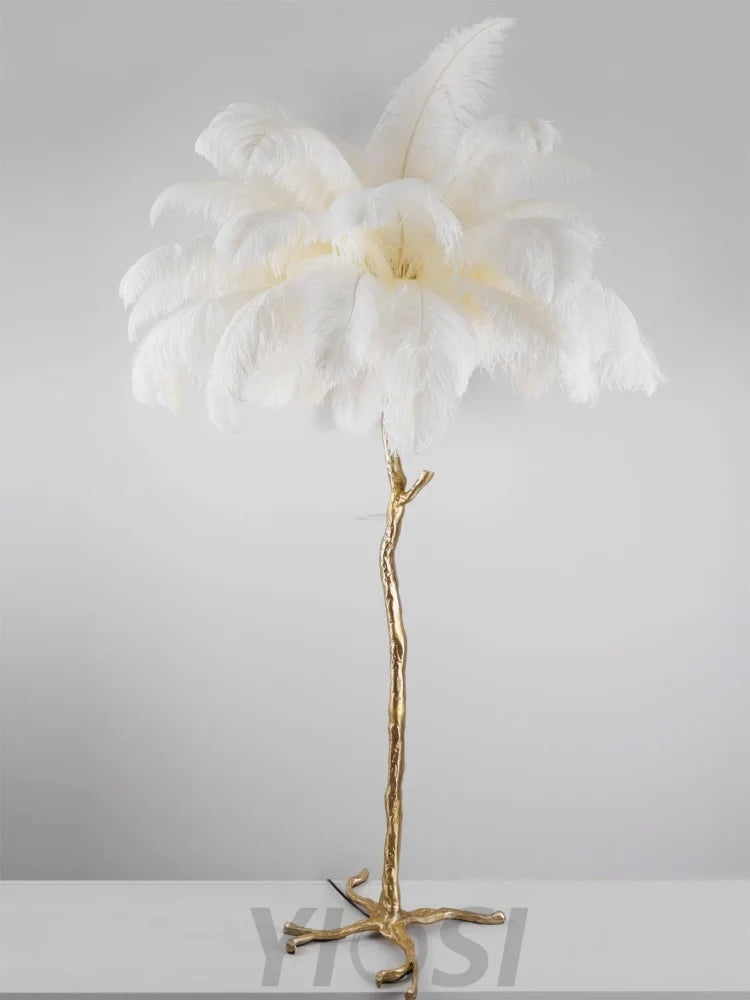 Ostrich Feather Floor Lamp - Feather-1-Yiosilamp