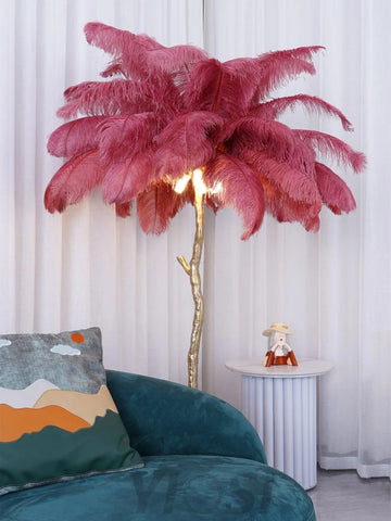 Ostrich Feather Floor Lamp - Feather-1-Yiosilamp