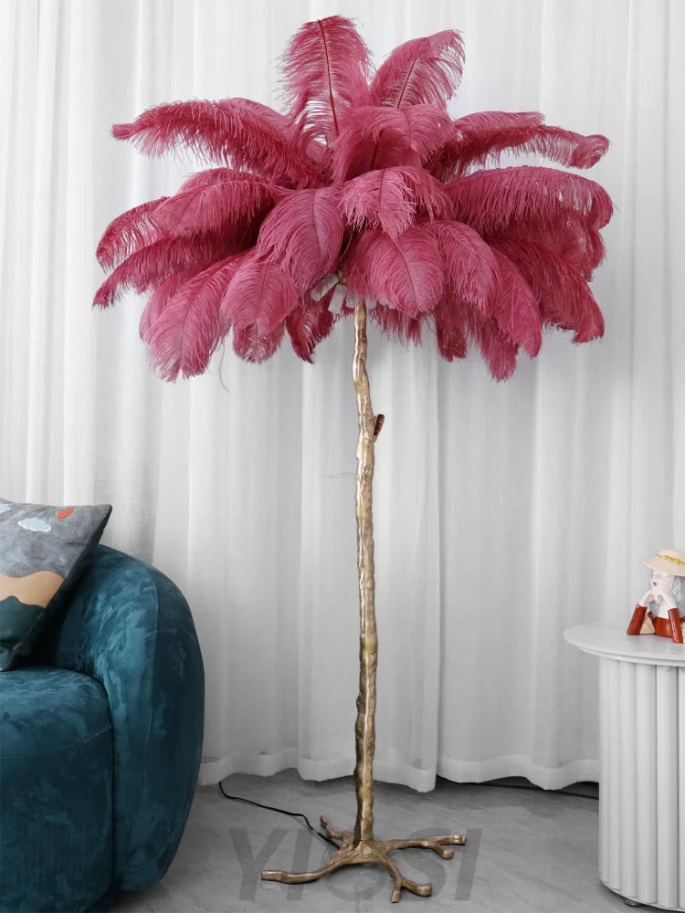 Ostrich Feather Floor Lamp - Feather-1-Yiosilamp