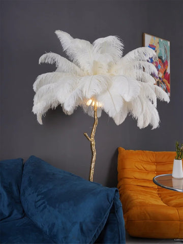 Ostrich Feather Floor Lamp - Feather-1-Yiosilamp