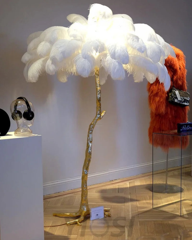 Ostrich Feather Floor Lamp - Feather-1-Yiosilamp