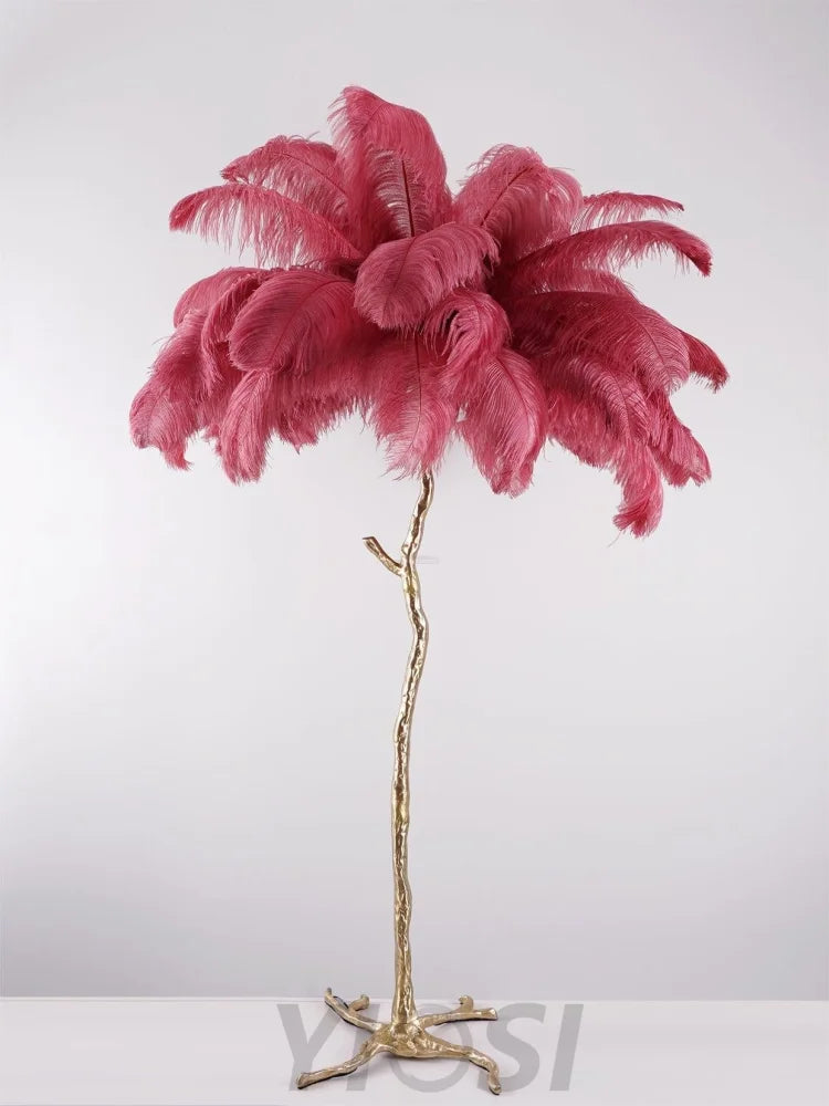 Ostrich Feather Floor Lamp - Feather-1-Yiosilamp